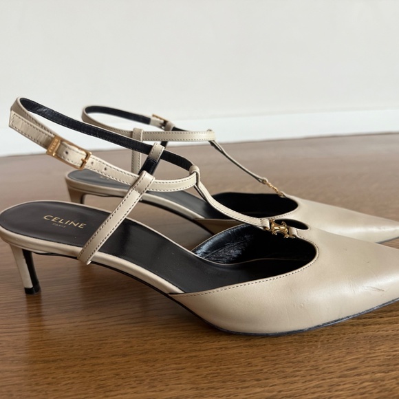 CELINE KITTEN HEELS T- BAR STRAP PUMP - Picture 3 of 9